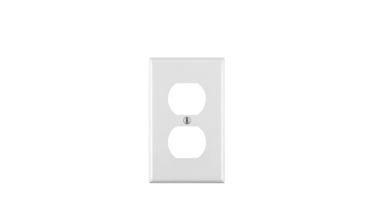 Leviton 1-Gang White Duplex Outlet/Receptacle Plastic Standard Wall Plate (1-Pack) 88003-W