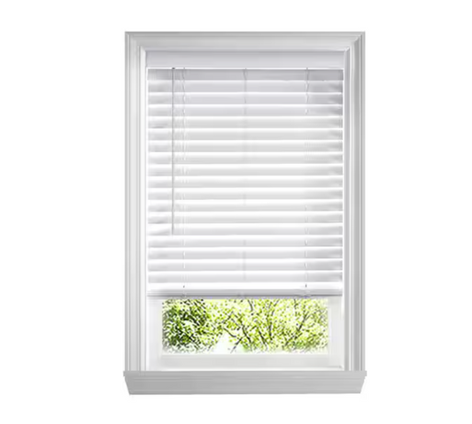 Home Decorators Collection White Cordless Faux Wood Blinds for Windows with 2 in. Slats - 72 in. W x 72 in. L (Actual Size 71.5 in. W x 72 in. L)