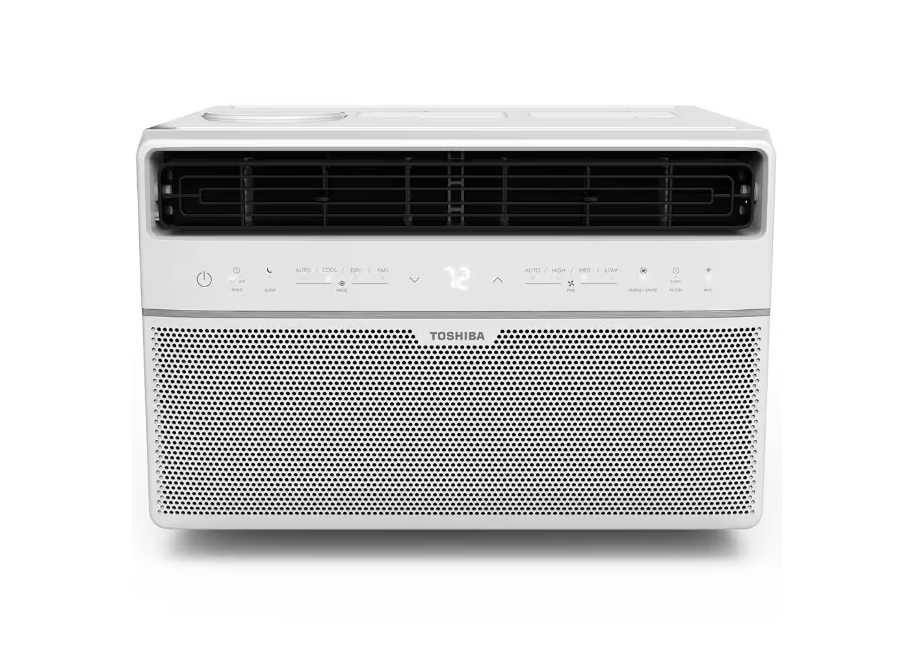 Toshiba 8,000 BTU 115-Volt Smart Wi-Fi Touch Control Window Air Conditioner with Remote for up to 350 sq. ft. in White