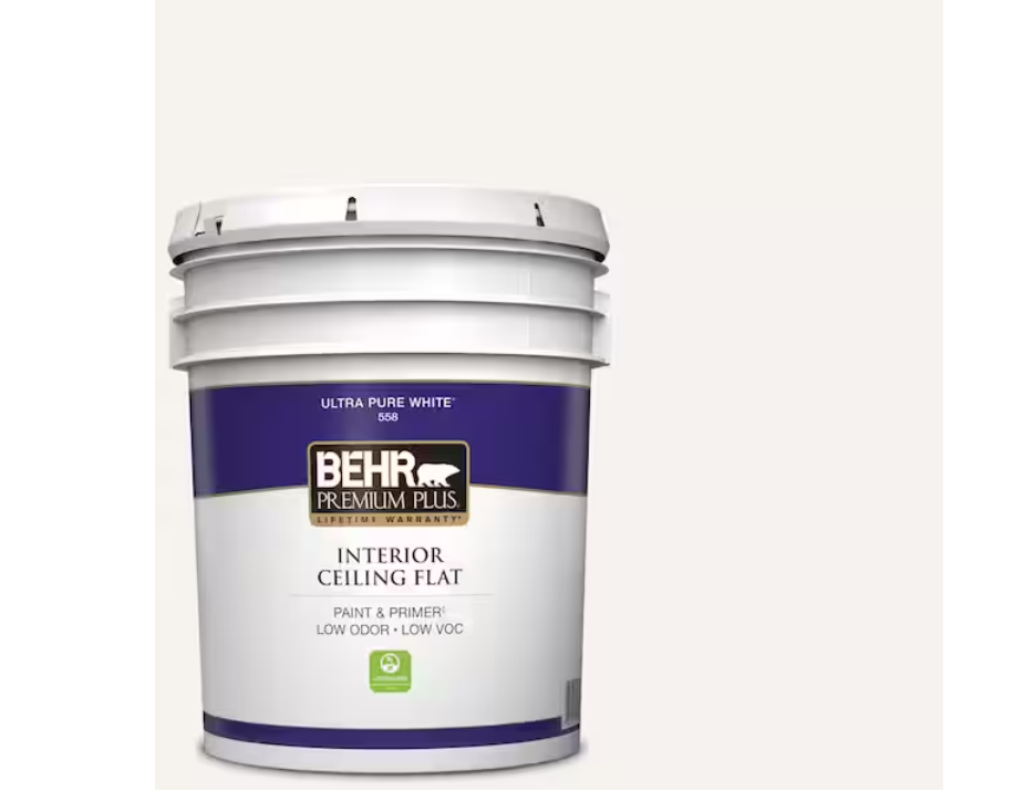 BEHR PREMIUM PLUS 5 gal. Ultra Pure White Ceiling Flat Interior Paint