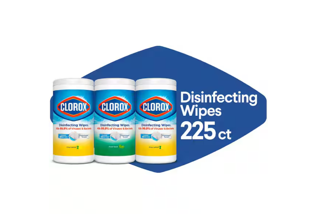Clorox 75-Count Crisp Lemon and Fresh Scent Bleach Free Disinfecting Cleaning Wipes (3-Pack)