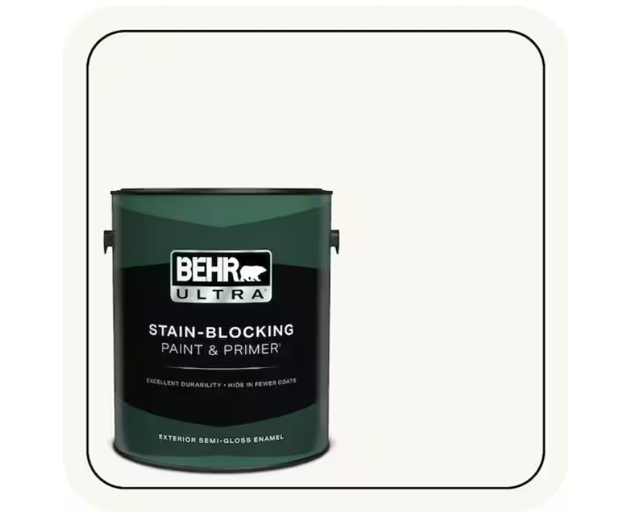 BEHR ULTRA 1 gal. Ultra Pure White Semi-Gloss Enamel Exterior Paint & Primer
