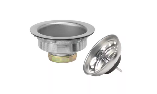 Glacier Bay 3/4 in. Standard Post Sink Strainer in Brushed Steel