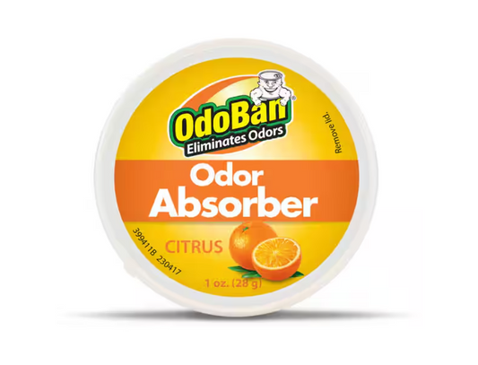 OdoBan 1 oz. Citrus Solid Odor Absorber, Odor Eliminator for Smoke Odor & Musty Smell in Home, Bathroom, Kitchen, Pet Areas