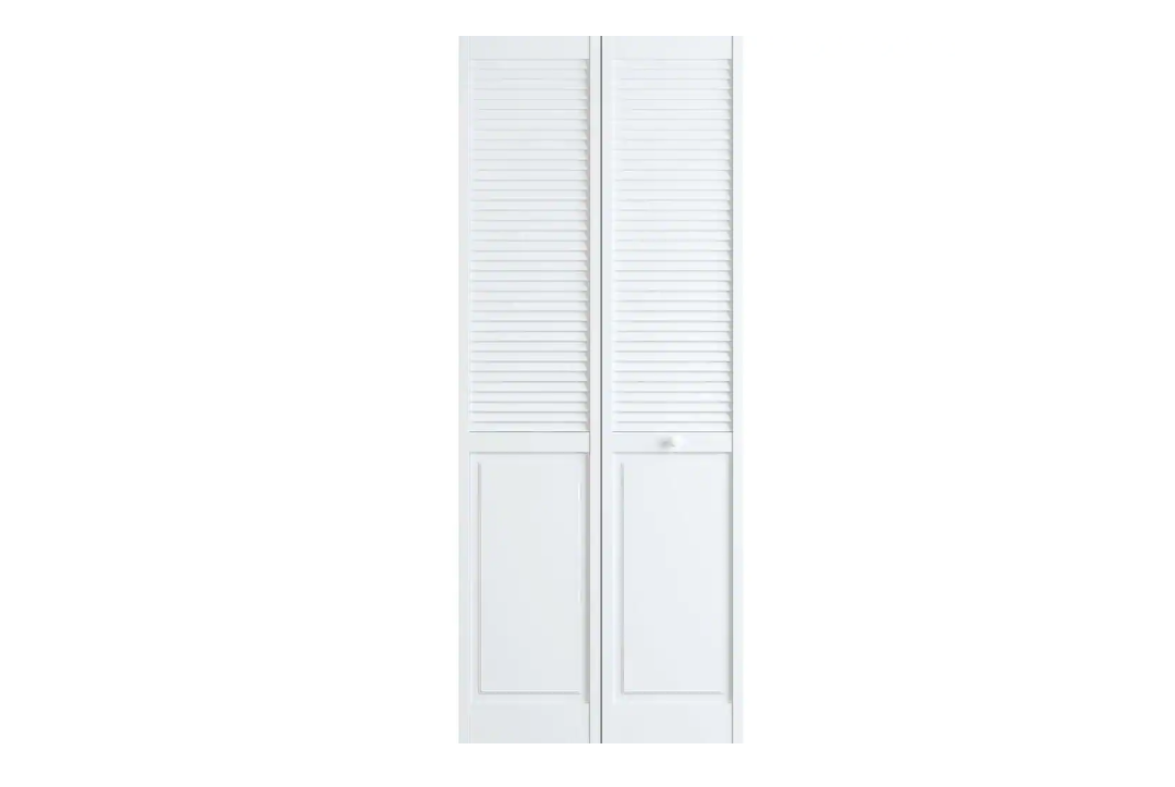 Veranda 36 in. x 80 in. Louver/Panel Solid Core White Wood Interior Closet Bi-fold Door