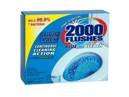 2000 Flushes 2.50 oz. Blue Plus Bleach Toilet Bowl Cleaner (2-Pack)
