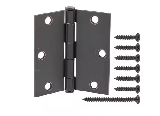 Everbilt 3-1/2 in. Square Radius Oil-Rubbed Bronze Squeak-Free Door Hinge