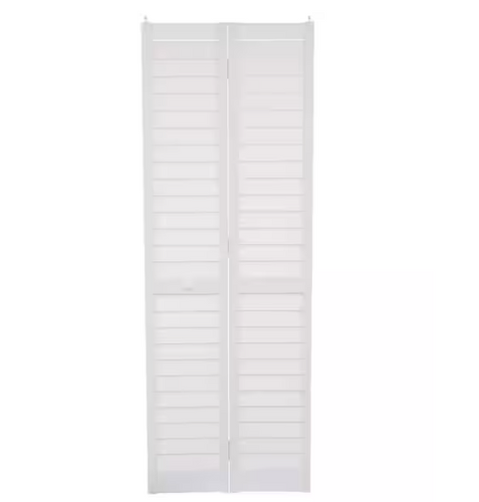 Home Fashion Technologies 28 in. x 80 in. 3 in. Louver/Louver White PVC Composite Interior Bi-Fold Door