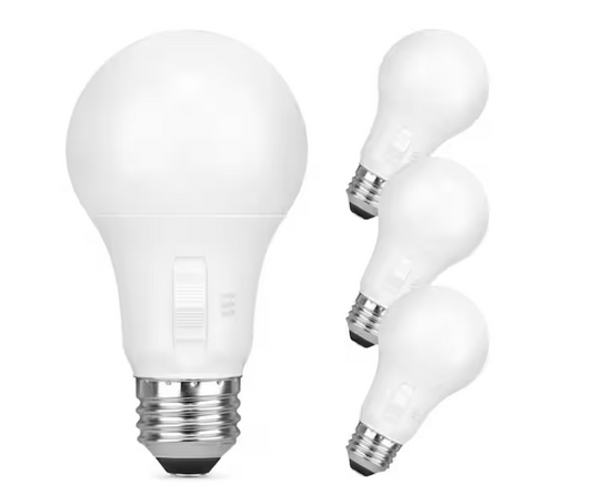 100-Watt Equivalent A19 Non-Dimmable CEC LED Light Bulb with Selectable Color Temperature (4-Pack)