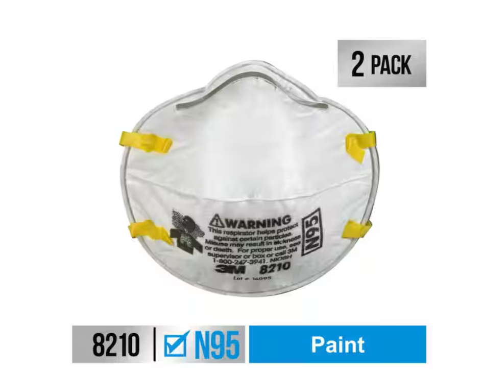 3M N95 Disposable Paint Prep Sanding Disposable Respirator Mask (2-Pack)