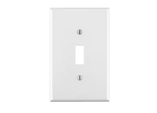 Leviton 1-Gang White Toggle Nylon Midway/Midsize Wall Plate (1-Pack) PJ1-W