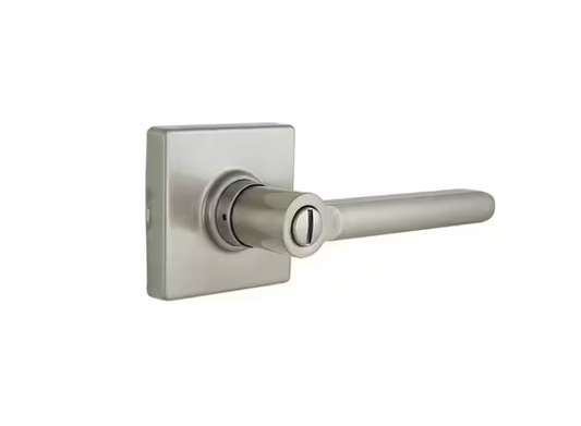 Defiant Tonebridge Satin Nickel Bed/Bath Door Lever with Square Rose
