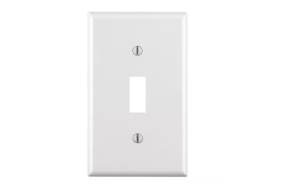 Leviton 1-Gang White Toggle Plastic Standard Wall Plate (1-Pack) 88001-W
