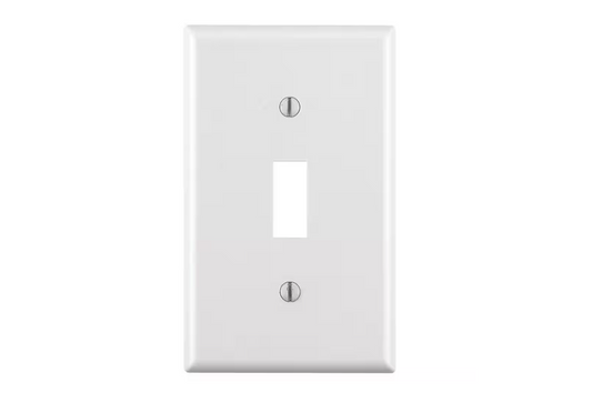 Leviton 1-Gang White Toggle Plastic Standard Wall Plate (1-Pack) 88001-W