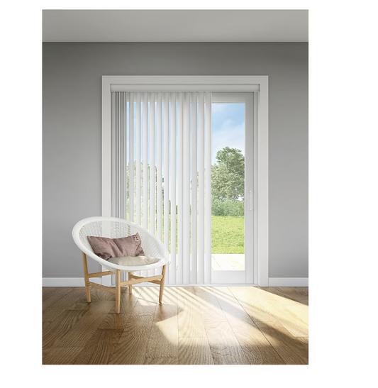LEVOLOR Trim+Go 3.5-in Slat Width 45.5-in x 100-in Cordless White Room darkening Vertical blinds
