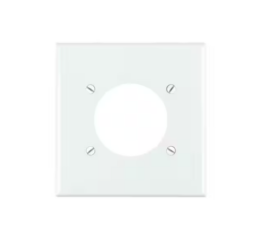 Leviton 2-Gang White 2.145 in. Single Outlet/Receptacle Nylon Standard Wall Plate (1-Pack) 80726-W