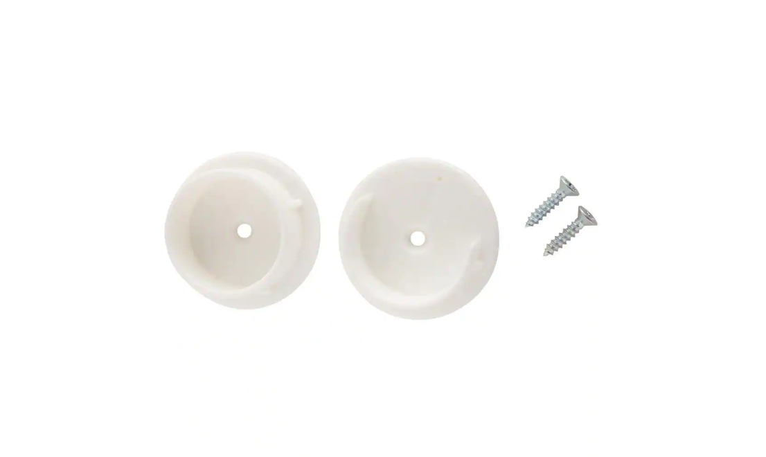Everbilt 1-3/8 in. White Plastic Pole Sockets (2-Pack)