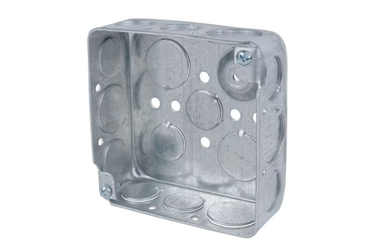 Steel City 1-Gang 4 in. New Work Metal Electrical Wall Box with Ground Bump (521511234GB-50R)