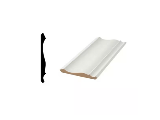 Woodgrain Millwork WG 45 - 9/16 in. x 5-1/4 in. Primed Wood Finger-Jointed Crown Molding