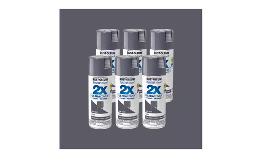 Rust-Oleum Painter's Touch 2X 12 oz. Gloss Dark Gray General Purpose Spray Paint (6-Pack)