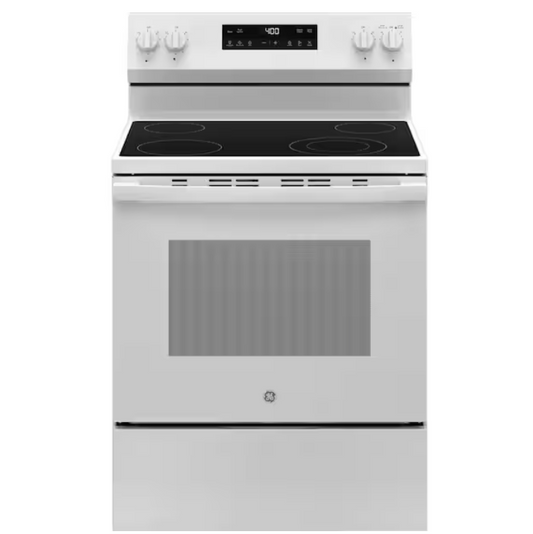 GE 30 in. 4 Burner Element Free-Standing Electric Range in White