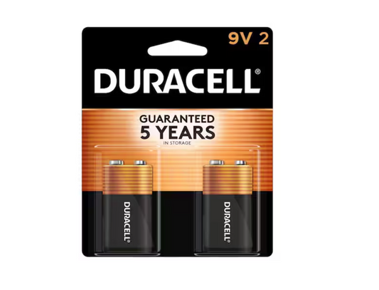 Duracell Duracell Coppertop 9V Battery, 2 Pack, Long-lasting Power, All-Purpose Alkaline Battery for your Devices