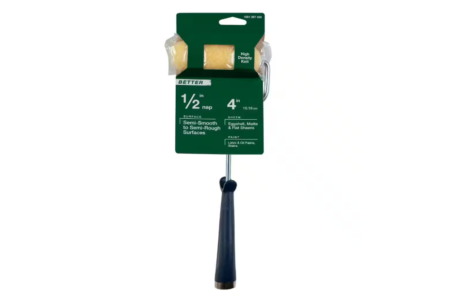 4 in. x 1/2 in. High-Density Polyester Knit Mini Paint Roller with Frame