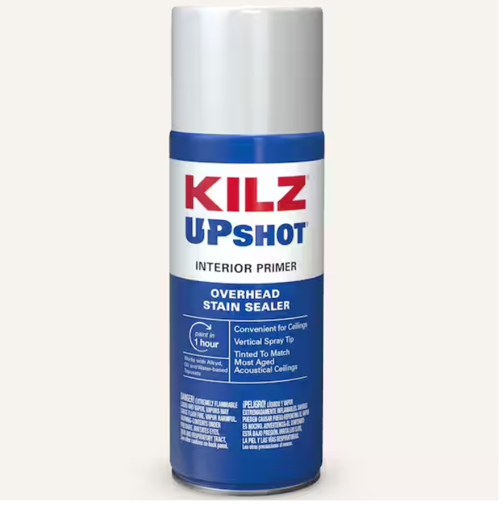 KILZ Upshot 10 oz. White Overhead Oil-Based Interior Primer Spray Stain Sealer