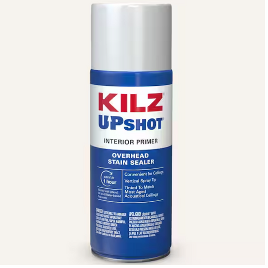 KILZ Upshot 10 oz. White Overhead Oil-Based Interior Primer Spray Stain Sealer