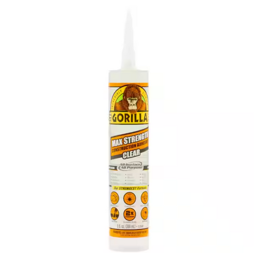 Gorilla 9 oz. Max Strength Construction Adhesive Clear