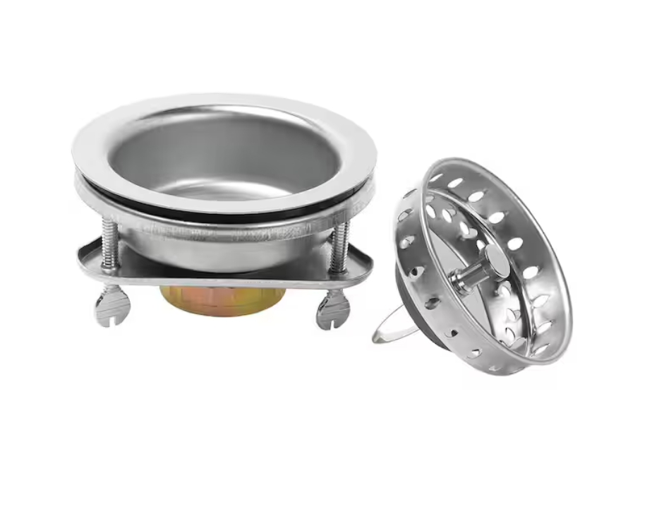 Glacier Bay EZ-Lock Kitchen Sink Strainer - Stainless steel with polished finish