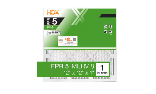 HDX 12 in. x 12 in. x 1 in. Standard Pleated Air Filter FPR 5, MERV 8