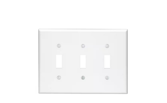 Leviton 3-Gang White Toggle Nylon Standard Wall Plate (1-Pack) PJ3-W