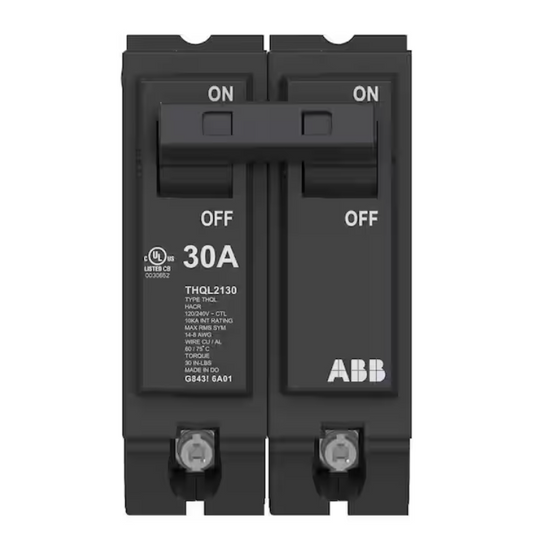 ABB 30 Amp 1 in. Double-Pole Circuit Breaker (THQL2130A)