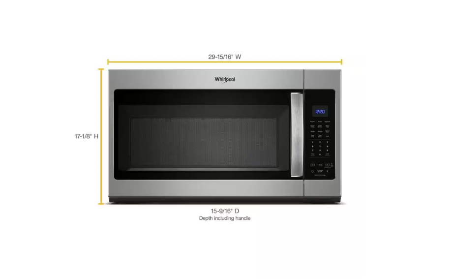 Whirlpool 1.9 cu. ft. Over the Range Microwave in Fingerprint Resistant Stainless Steel with Sensor Cooking