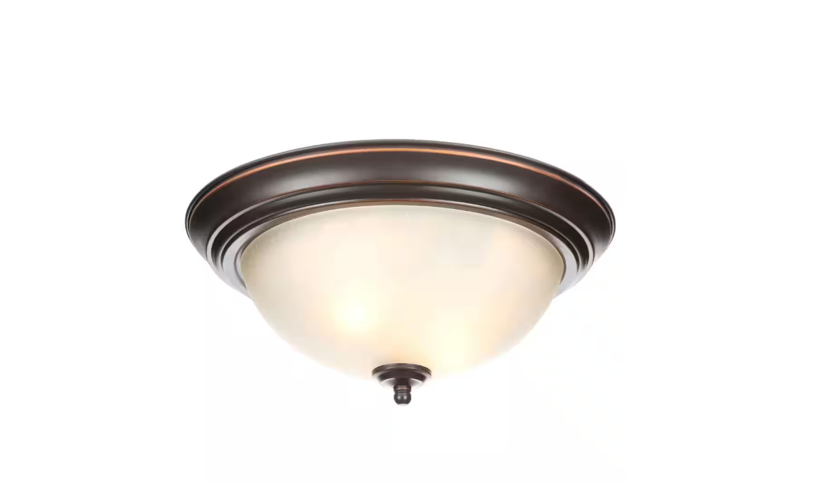 13 in. 2-Light Oil Rubbed Bronze Flush Mount