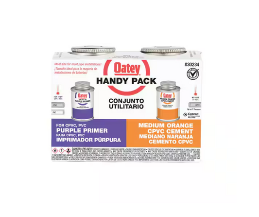Oatey 4 oz. Purple CPVC and PVC Primer and Medium Orange CPVC Cement Combo Pack