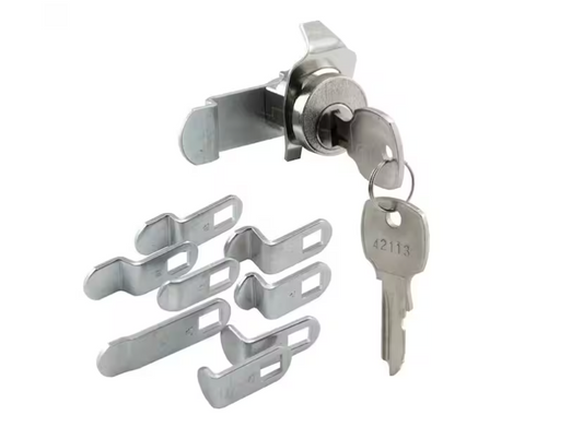 Prime-Line 11/16 in. Diameter, Mailbox Lock, Diecast Construction, Nickel Plated Finish, 9 Cams, Locks Counter Clockwise Rotation