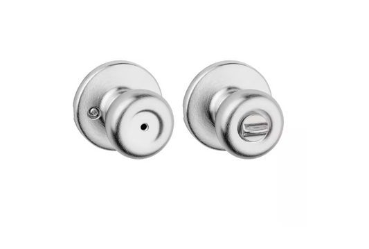 Kwikset Tylo Satin Chrome Bed/Bath Door Knob with Lock