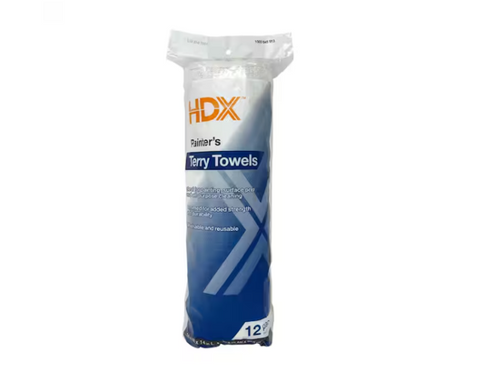 HDX 14 in. x 14 in. Cotton Painter's Towels (12-Count)