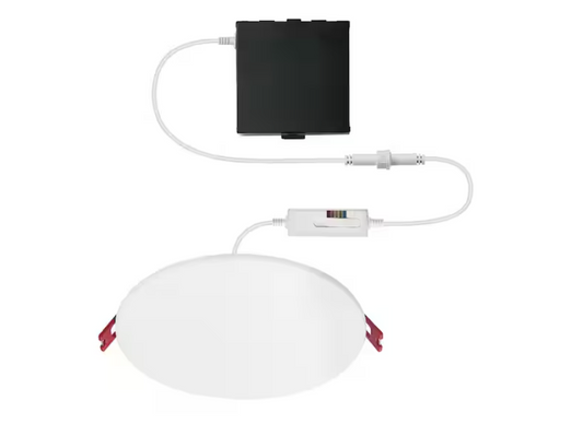 Commercial Electric Premium Series 6 in. LED, 2-Level Lumen Select, InfinitiEdge Slim Canless Recessed Light, Adjustable CCT