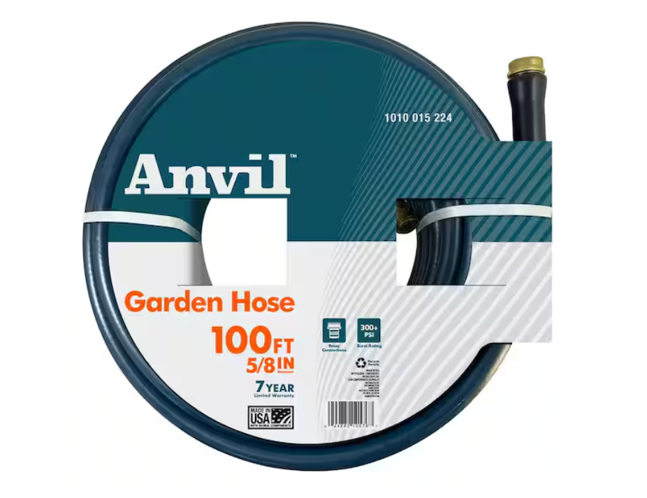 Anvil 5/8 in. Dia x 100 ft. Standard Duty Green Garden Hose