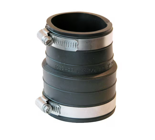 Fernco 2 in. Plastic Hub x 2 in. Flexible PVC Coupling
