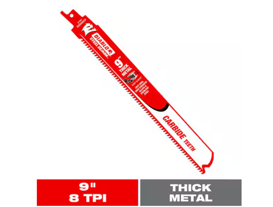 DIABLO 9 in. 8 TPI Steel Demon Carbide Reciprocating Saw Blade for Thick Metal Cutting