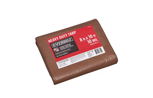 Everbilt 8 ft. x 10 ft. Brown and Silver Heavy Duty Tarp