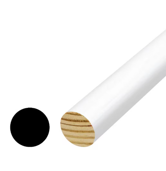 Woodgrain Milwork 1-5/16 in. x 1-5/16 in. x 96 in. Vinyl Wrapped Pre Finished White Closet Full Round Pole