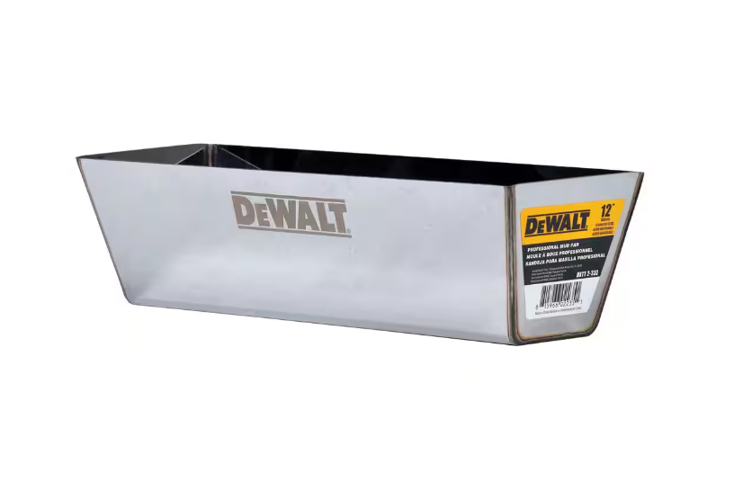 Dewalt 12 in. Stainless Steel Mud Pan with Curved Bottom