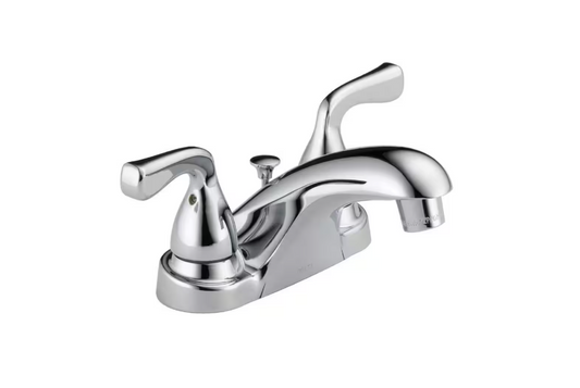 Delta Foundations 4 in. Centerset Double Handle Bathroom Faucet in Polished Chrome