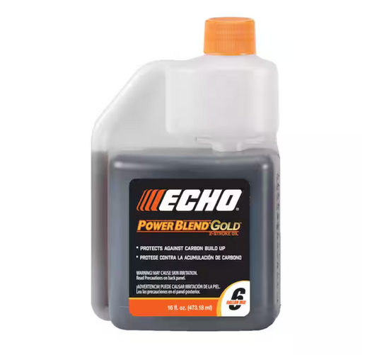 ECHO PowerBlend Gold 16 oz. 2-Stroke 2-Cycle Engine Oil for 50:1 Mixing with 6 Gallon Yield and Easy Measuring Squeeze Bottle
