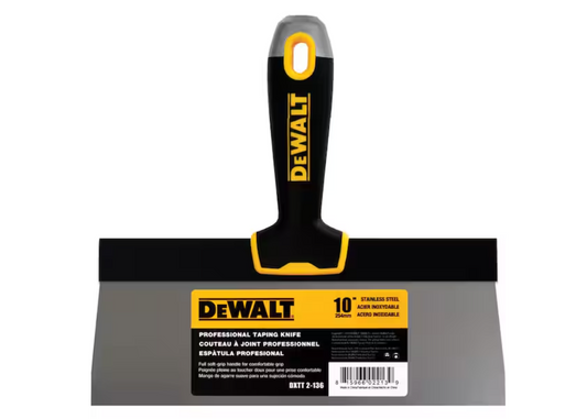 DEWALT 10 in. Stainless Steel Taping Knife with Soft Grip Handle